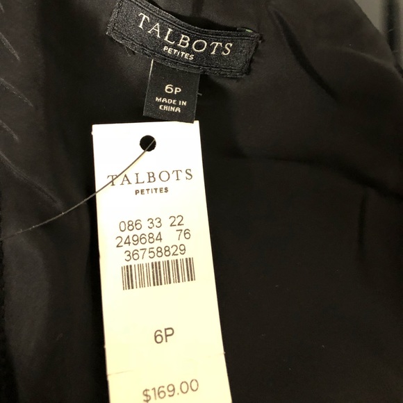 NWT-Talbots Little Black Crisscross Back Dress 6P - Picture 3 of 8